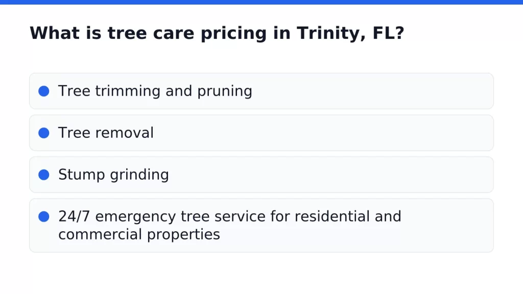 What is tree care pricing in Trinity, FL in Trinity, Florida